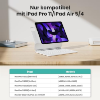 TECURS iPad Air 5/4(2022/2020) pouzdro s klávesnicí, Magic Keyboard pro ipad pro 11(4th/3rd/2nd/1st Gen) s trackpadem, magnetick